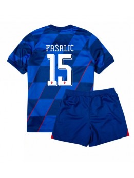 Hrvatska Mario Pasalic #15 Dječji Gostujuci Dres kompleti EP 2024 Kratak Rukavima (+ kratke hlače)